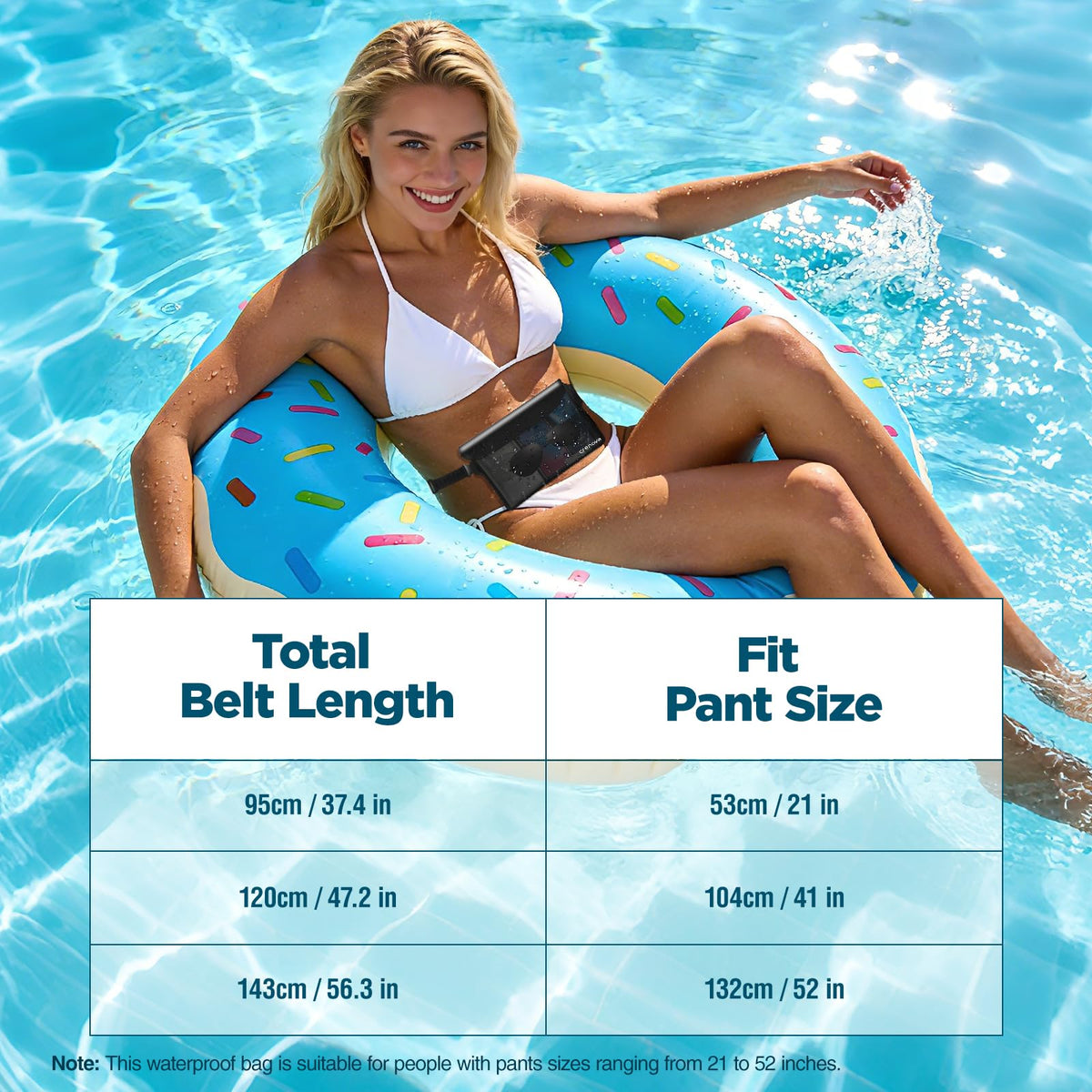 Waterproof Bag Fanny Packs for Women, Cruise Vacation Essentials Waterproof Pouch for Phone Passport Purse, Floating Dry Bags for Beach Water Park Boating Fishing Diving Surfing Kayaking Accessories