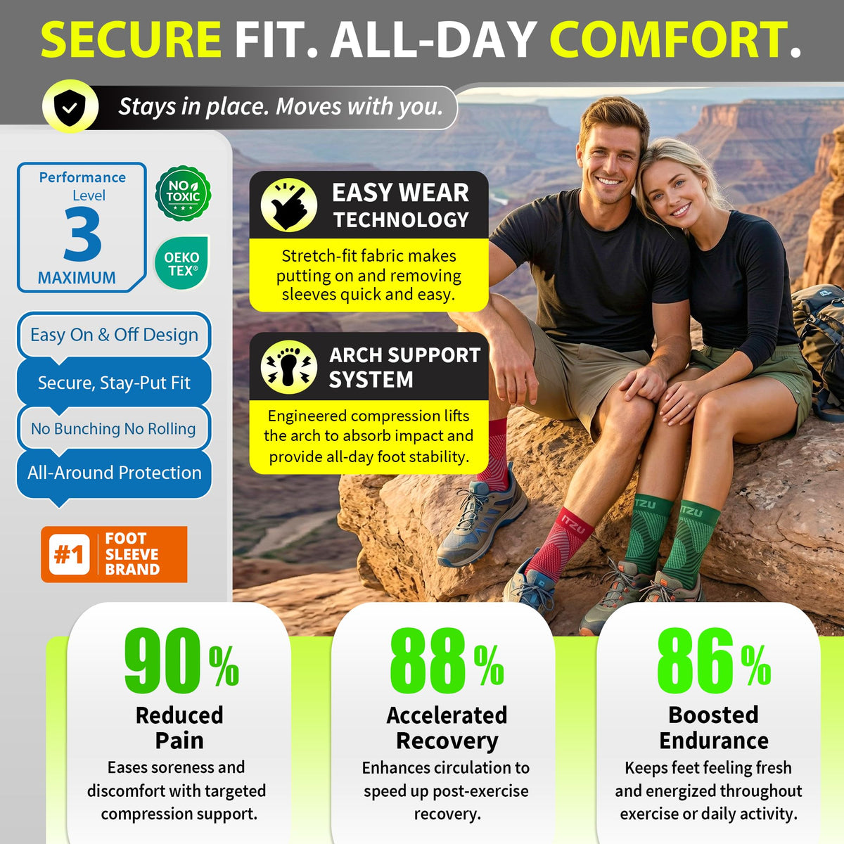 Compression Socks for Plantar Fasciitis, Achilles Tendonitis, Arthritis Relief, Ankle Brace Compression Sleeve with Foot Arch Support, Ankle Wrap for Women, Men, Swelling & Heel Pain Orange L-XL