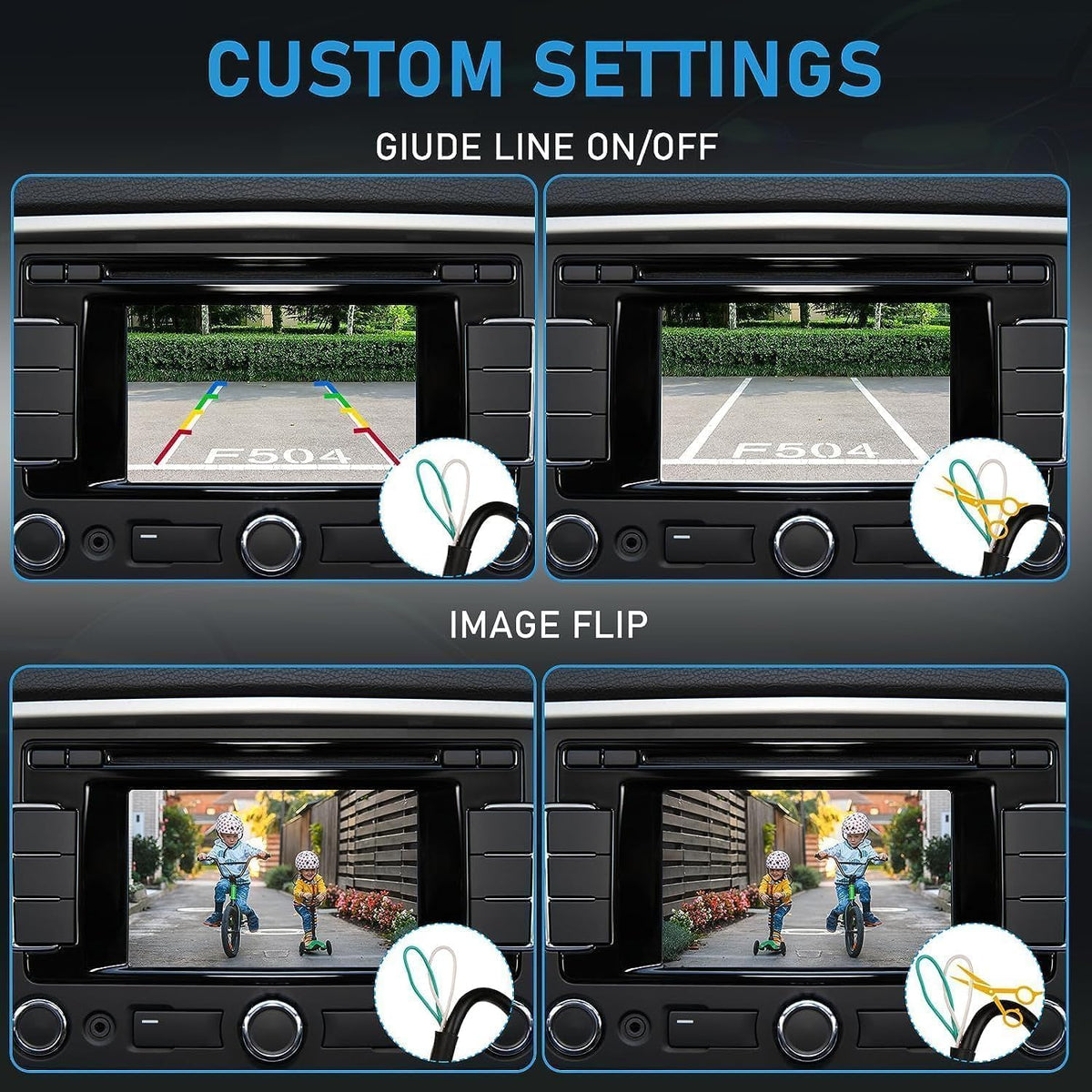 GLK 12-24 IP69K HD Backup Camera for Car Universal Front/Side/Rear Camera for V Car Truck Pickup SUV Rear View Reverse