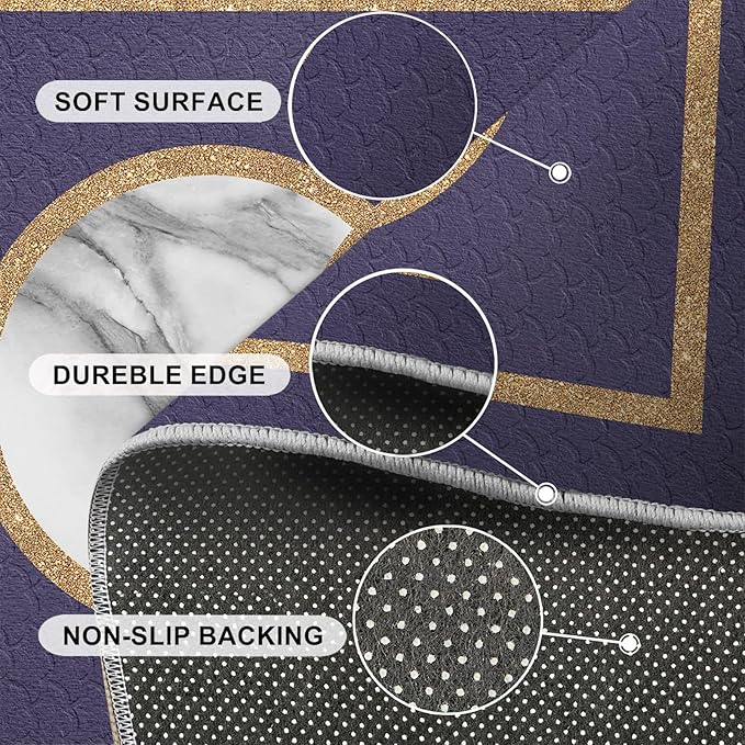 Marble Area Carpet Elegant Purple Marble Area Rugs for Living Room Modern Minimalist Rug Modern Light Luxury Geometric Carpet for Bedroom Entrance Door 4x6ft