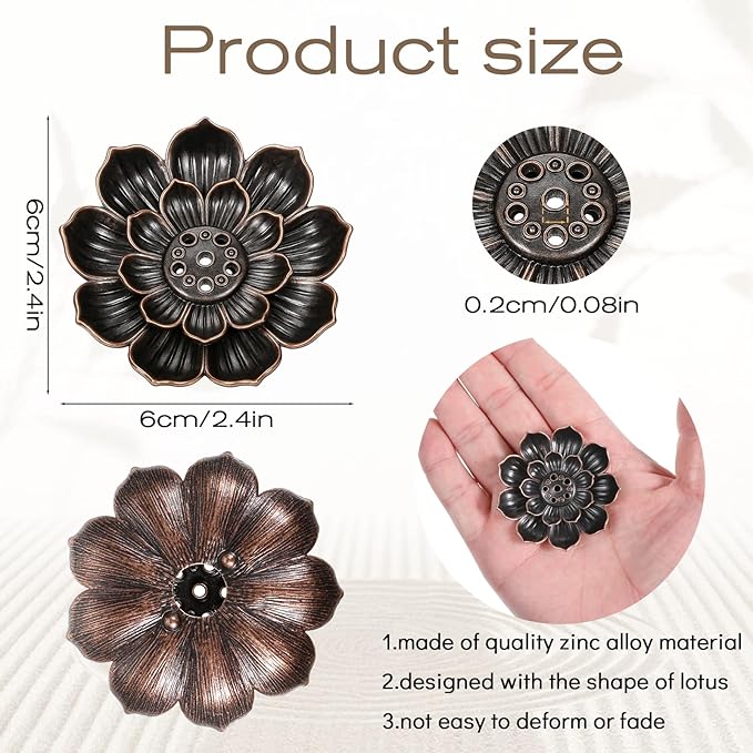 30 Packs Incense Holder Lotus Sticks Incense Burner Vintage Flower Shaped Incense Holder for Sticks Burner for Home Fragrance Yoga Sauna SPA