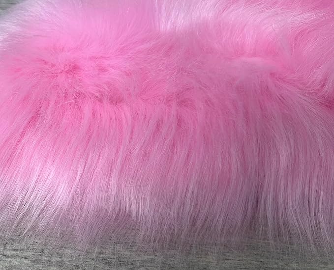 Free Shape Luxury Soft Fluffy Shag Area Rug Duo Decto 12 Pelts 6'x12', 180x360cm - Vegan Fur Ultra Soft Indoor Carpet Nursery Rugs for Bedroom Home Decor, Pink
