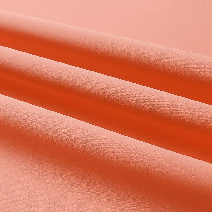 DUALIFE Light Coral Blackout Curtain Panels for Bedroom 45 Inch Length 2 Panels Set Solid Thermal Insulated Room Darkening Curtains with Grommet 38 W x 45 L Inch Salmon Coral Color