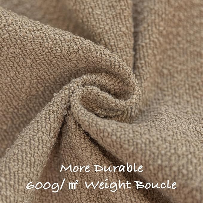 GEEORY Decorative Throw Pillow Covers 22x22 Inch Pack of 2,Textured Boucle Neutral Cushion Cases for Bed Couch Sofa, Accent Modern Farmhouse & Minimalist Home Decor (Oatmeal Beige) GE03-22