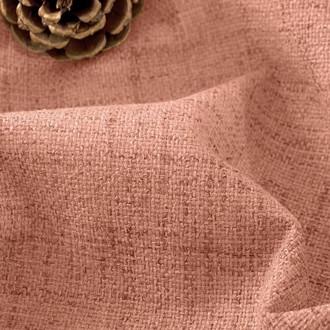 Lajode Linen Blackout Curtains 90 Inch Long, Terracotta Extra Long Curtains for Bedroom Living Room Modern Farmhouse, Thermal Light Blocking Faux Linen Energy Save Drapes Each 52x90 Inch 2 Panels