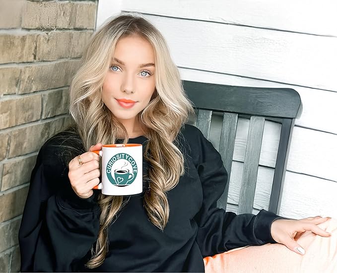 Personalized Coffee Mug | Custom Photo, Text, or Logo Cup (11oz, Orange Rim, Inner, and Handle) |Dishwasher & Microwave Safe |Unique Gift for Men & Women –Taza Personalizada