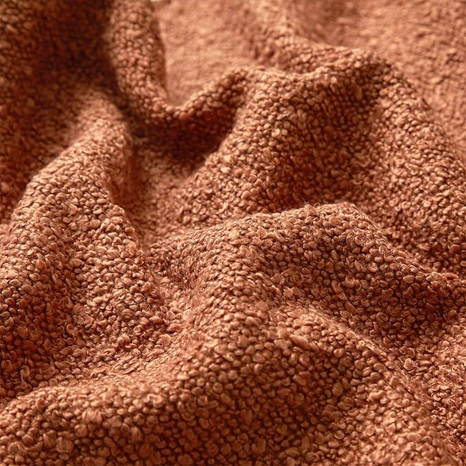 JUSPURBET Rust Decorative Pillow Covers 24x24 Set of 2 Throw Pillow Covers for Couch Sofa Bed Cozy Boucle Textured Cushion Covers Cases with Hidden Zipper for Living Room Home Decor