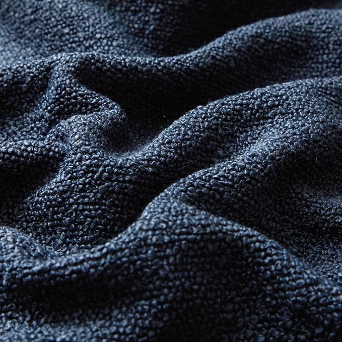 JUSPURBET 24x24 Pillow Covers Set of 2 Decorative Throw Pillow Covers Case for Couch Sofa Bed Soft Boucle Textured Cushion Covers with Hidden Zipper for Home Decor Living Room,Navy Blue