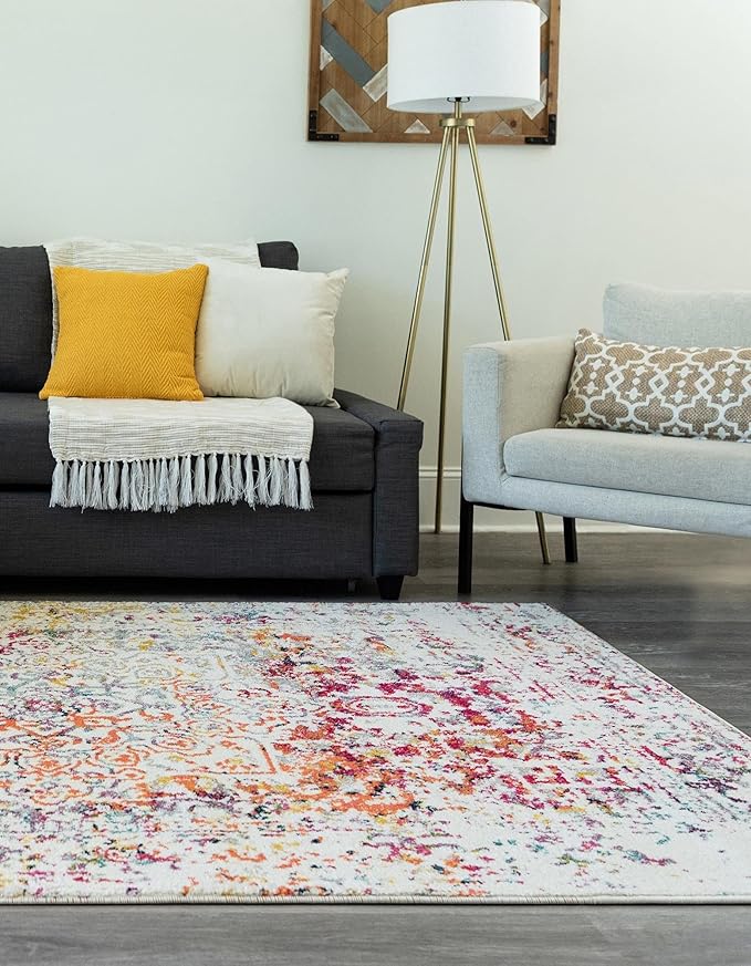 Rugs.com Arlington Collection Rug – 7' x 10' Multi Medium-Pile Rug Perfect for Living Rooms, Large Dining Rooms, Open Floorplans