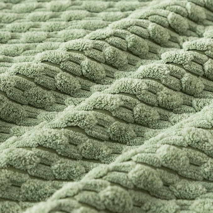 Kevin Textile 2 Packs Spring Decorative Lumbar Throw Pillow Covers 12x20 Inch for Living Room Couch Bed Sofa Soft Striped Corduroy Rectangle Cushion 30x50 cm Farmhouse Boho Decor Sage Green