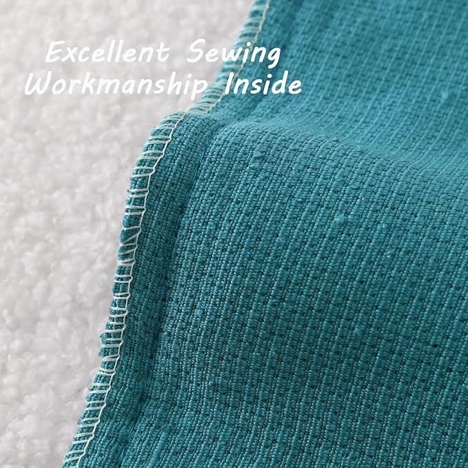 FUTEI Pack of 2 Teal Blue Decorative Throw Pillow Covers 16x16 Inch Soft Cozy Solid Boucle Textured Cushion Case,Modern Home Decor for Couch Bed Living Room