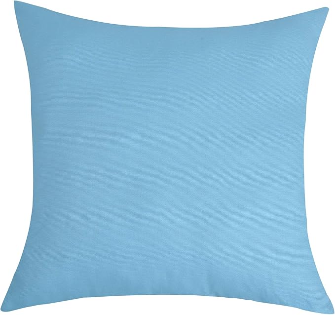 TangDepot Handmade Decorative Solid 100% Cotton Canvas Throw Pillow Covers/Cushion Covers, 45 Colors Available - (18" x18" , Sky Blue, 2 Count (Pack of 1))