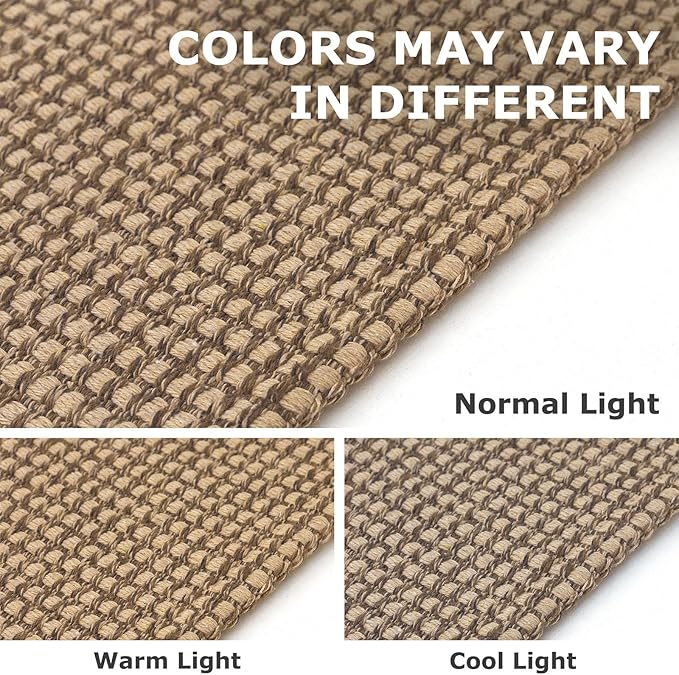 IOHOUZE Washable Exrea Long Hallway Runner Rug 2.6x14 Rubber Backed Kitchen Runner Entryway Runner Indoor, Woven Rugs Floor Carpet for Kitchen Hall Entryway Stair, Orange/Tan/Brown