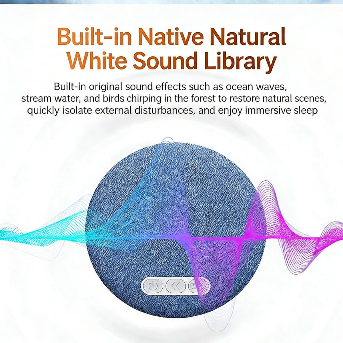 Generic Immersive Sleep Sound Machine, White Noise with Timer, Rechargeable Small Speaker Sleep Aid for Home Bedroom