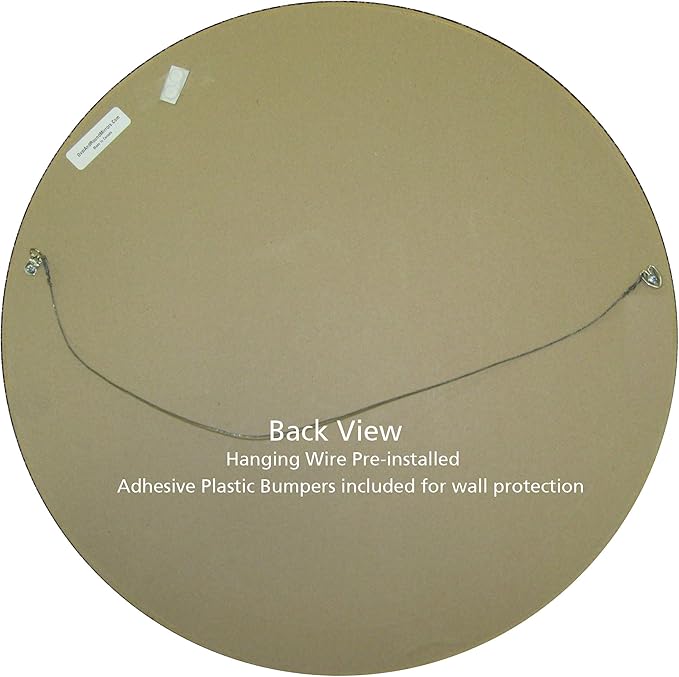 OVALCREST Round Beveled Wall Mirror for Home Decor - Florence Style - Gloss Black - 28x28 Outside Dimensions