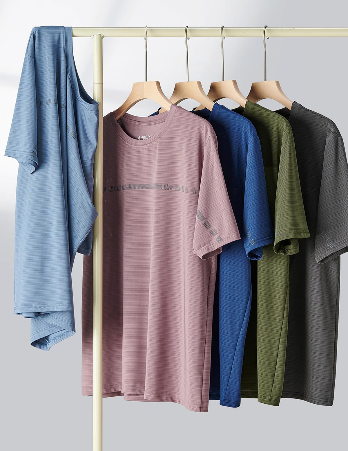 5 Pack Men’s Active Quick Dry Crew Neck T Shirts | Athletic Running Gym Workout Short Sleeve Tee Tops Bulk (Set 12, Small)