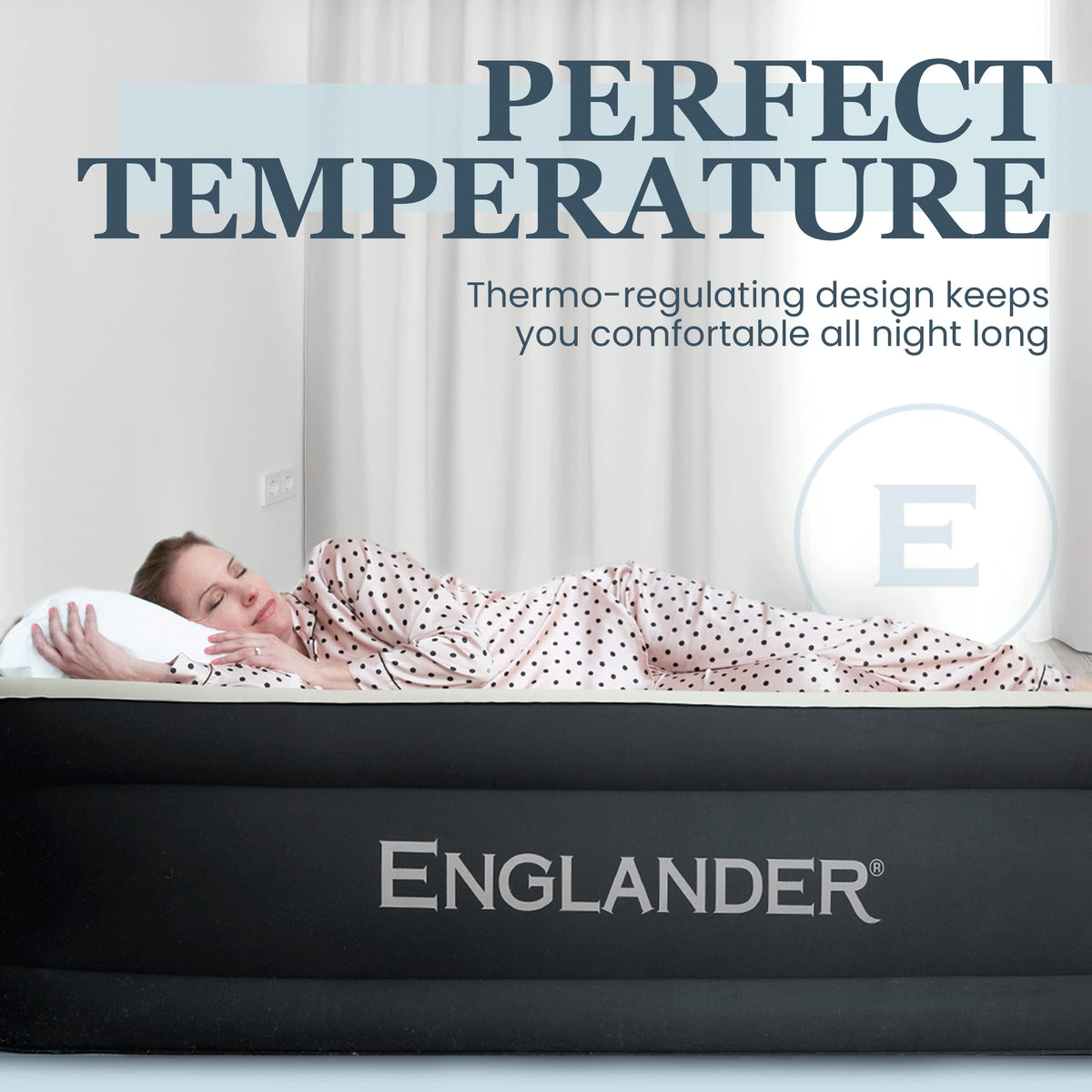 Englander Twin Air Mattress - Double High, 300 LB Capacity Luxury Camping Mattress with Built-in Pump, Waterproof and Microfiber