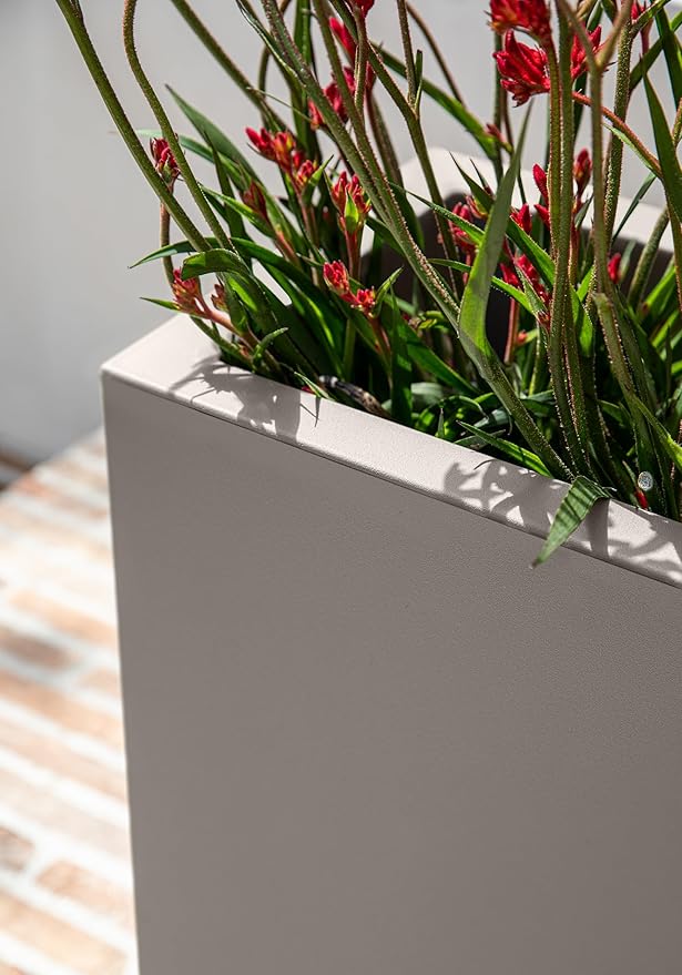 Veradek Block Series Span Plastic Planter - Tall Rectangular Planter for Indoor or Outdoor Patio/Porch | Durable All-Weather with Removable Insert Bucket | Modern Design for Plants, Flowers, Garden
