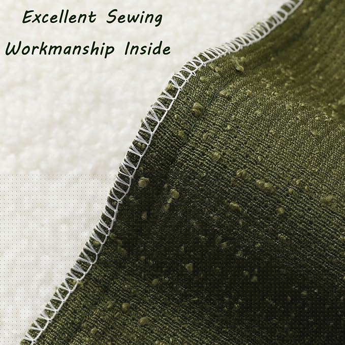 FUTEI Pack of 2 Moss Green Decorative Throw Pillow Covers 22x22 Inch Soft Cozy Solid Boucle Textured Cushion Case,Modern Home Decor for Couch Bed Living Room
