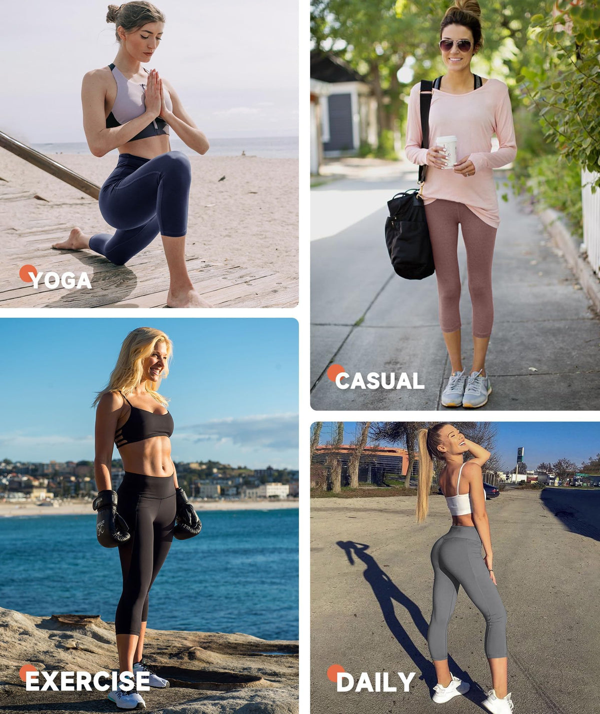 GAYHAY High Waisted Capri Leggings for Women - Soft Slim Yoga Pants for Running Cycling Workout Leopard