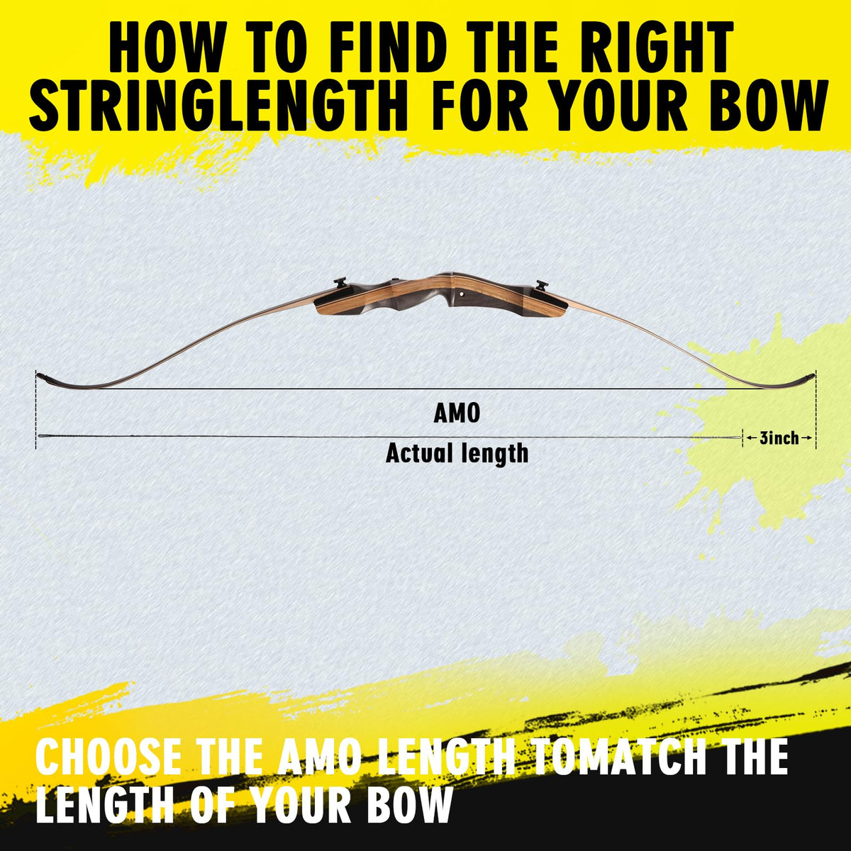 LWANO D97 Flemish Twist Bow String - Handmade Fast Flight Bow String Replacement Bowstring for Traditional Longbow Recurve Bow (Black+Brown, AMO 54"(Actual Length 51"))