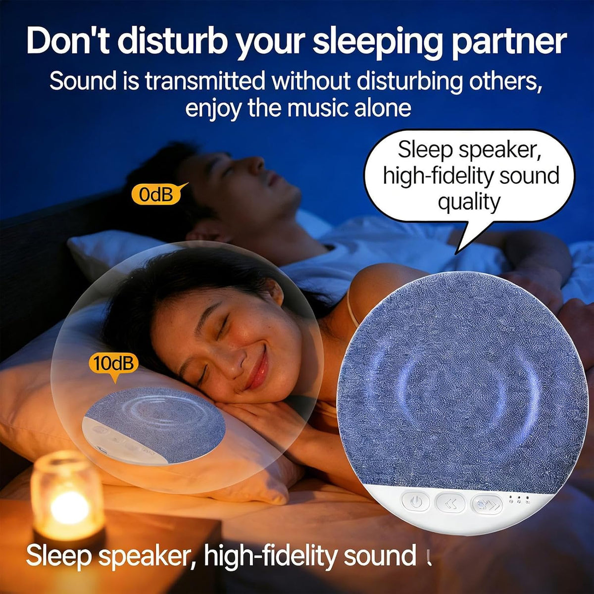 Generic Sleep Speaker Under Pillow with White Noise and Timer - Bone Conduction Under Pillow Sleep Speaker, for Bed
