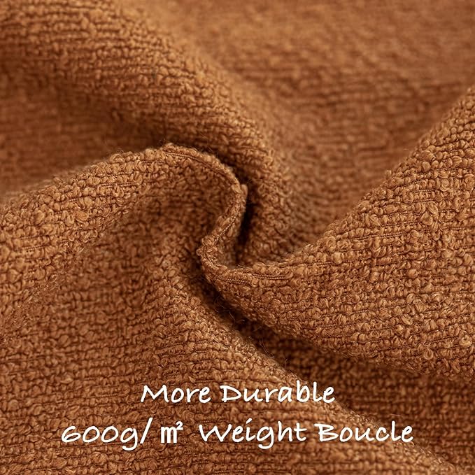 GEEORY Decorative Throw Pillow Covers 18x18 Inch Pack of 2,Textured Boucle Neutral Cushion Cases for Bed Couch Sofa, Accent Mordern Farmhouse & Minimalist Home Decor (Orange) GE04-18