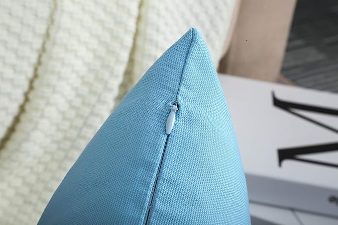 TangDepot Handmade Decorative Solid 100% Cotton Canvas Throw Pillow Covers/Cushion Covers, 45 Colors Available - (16" x16" , Sky Blue, 2 Count (Pack of 1))