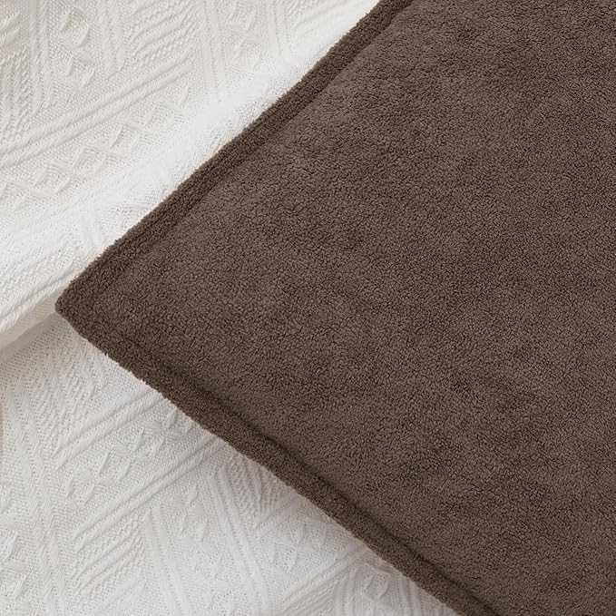 Kevin Textile 14x24 Inch Lumbar Pillow Cover 1 Pack Soft Boucle Textured Decorative Waterproof Rectangle Cushion Elegant Accent Pillow for Couch Sofa Chair Bed Home Decor Indoor Outdoor Coco Brown