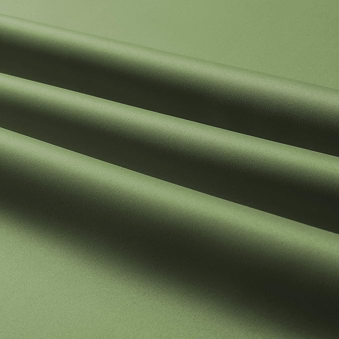 DUALIFE Grommet Curtains Sage Green 84 Inch Length 2 Panels Set Light Blocking Curtains for Bedroom Thermal Insulated Room Darkening Curtains Panels 60 x 84 Inches Long