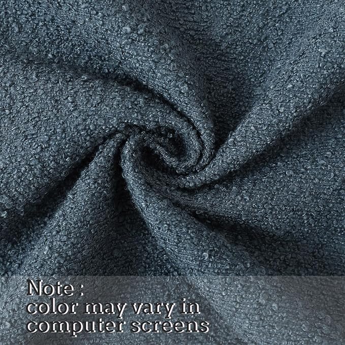 Jeneoo Grey Blue Decorative Square Thick Accent Throw Pillow Covers Fine Textured Boucle Couch Cushion Case for Sofa Decor, Set of 1, 24 x 24 Inch