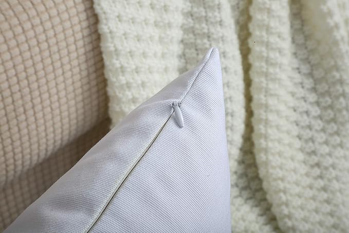 TangDepot Set of 2 Handmade Decorative Solid 100% Cotton Canvas Throw Pillow Covers/Cushion Covers, 45 Colors Available - (18"x18" 2 Pieces, White)