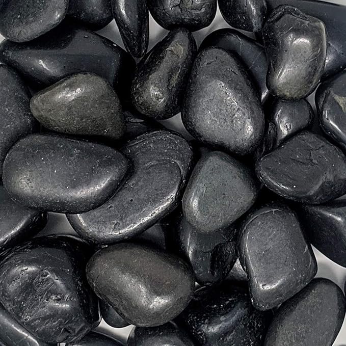 Midwest Hearth Natural Decorative Polished Black Pebbles 1" to 3" Size (5-lb Bag)