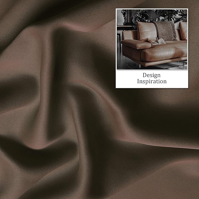 DUALIFE Brown 96 Inches Long Curtains Coffee Color Blackout Curtains with Grommet Thermal Insulated Room Darkening Solid Widow Curtain Panels/Drapes for Bedroom 42x96 Inch 2 Panels Set