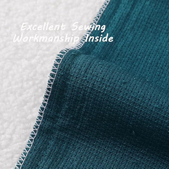 FUTEI Pack of 2 Teal Green Decorative Throw Pillow Covers 24x24 Inch Soft Cozy Solid Boucle Textured European Cushion Case,Modern Home Decor for Couch Bed Living Room