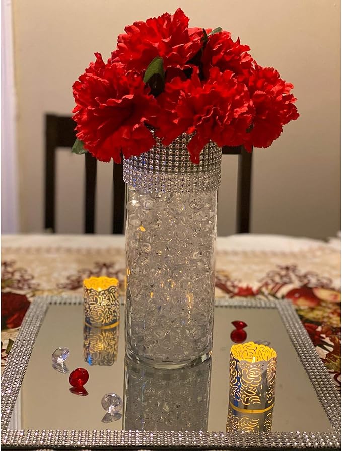WGVI WGV Square Mirror Plate Sets Bulk 12" Width, 4.2 mm Thickness, Frameless Sanded Edges, Quality Thick Candle Tray, Home Event Party Wedding Table Centerpiece Wall Decor, 12 Pieces