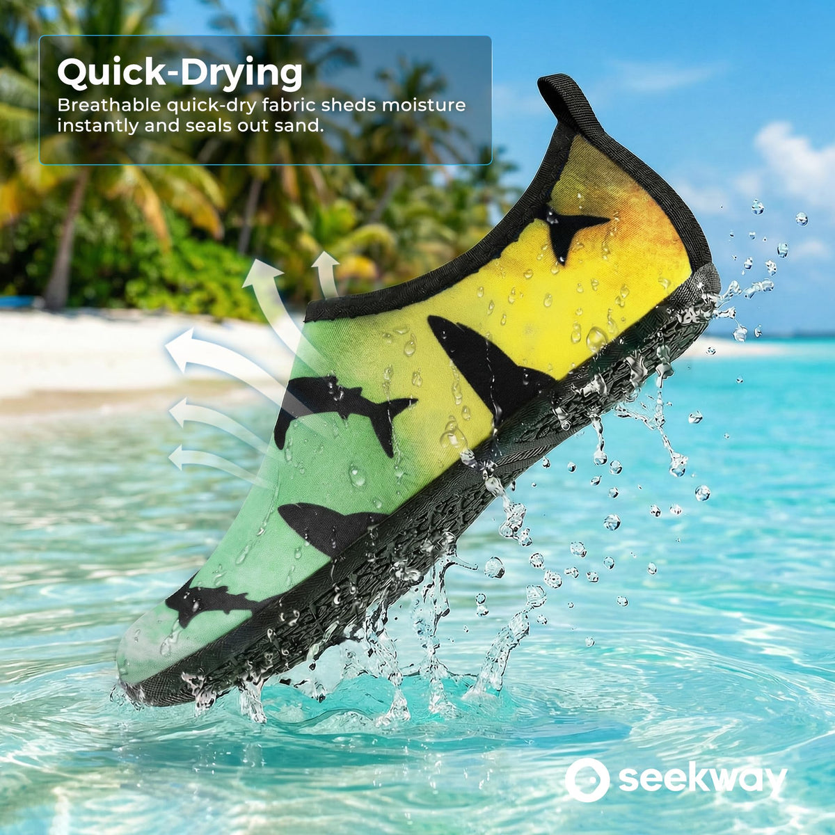 SEEKWAY Water Shoes Barefoot Aqua Socks Quick-Dry Non Slip Shoes for Beach Swim Pool River Boating Surf Women Men Bird SK002(U)