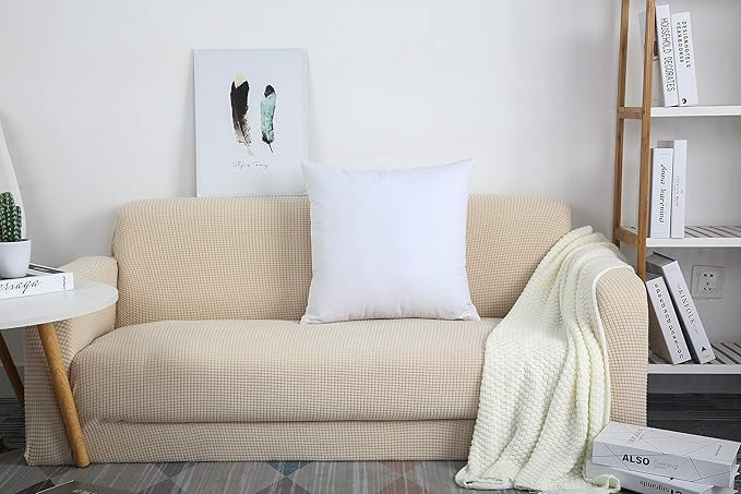 TangDepot Handmade Decorative Solid 100% Cotton Canvas Throw Pillow Covers/Cushion Covers, 45 Colors Available - (16" x16" , White, 2 Count (Pack of 1))