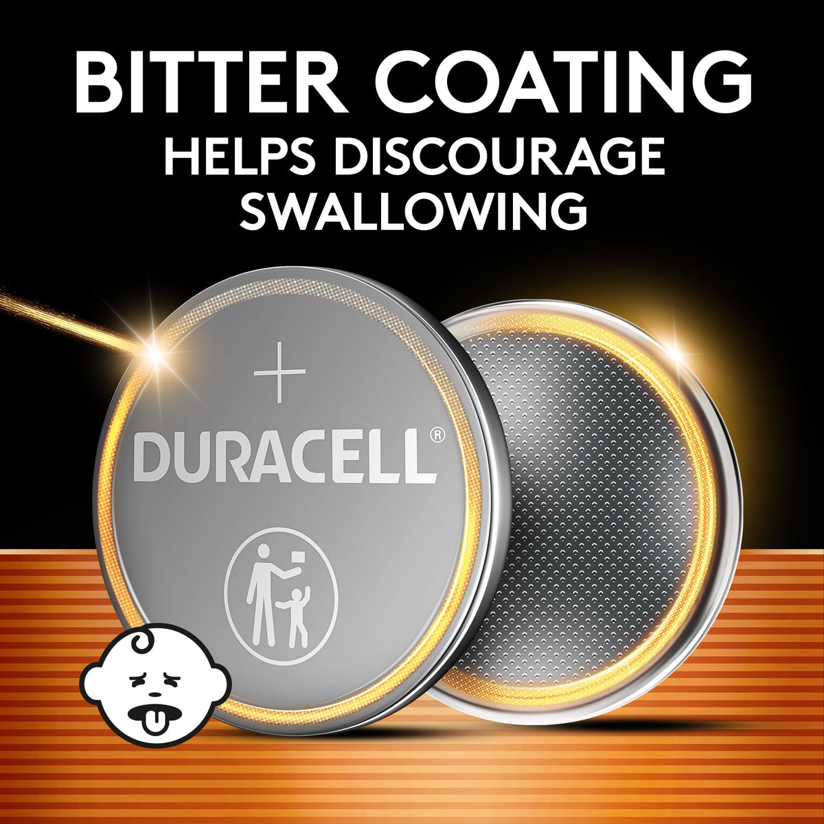 Duracell 2032 Lithium Battery, 2 Count (Pack of 1), Child Safety Features, Compatible with Key Fob, Tea Light Candles and Other Devices, CR2032 Battery