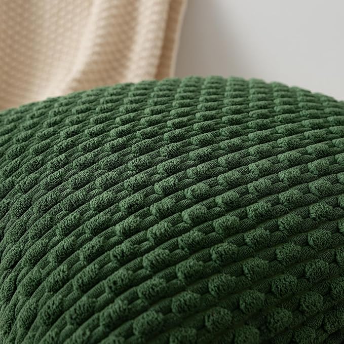 Kevin Textile Christmas Decorations Corduroy Soft Decorative Square Throw Pillow Cover Cushion Covers Pillowcase Home Decor for Party/20x20 Inch/50x50 cm Set of 2 Dark Green