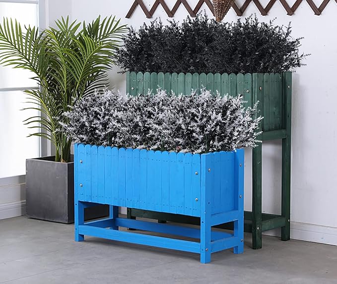 Artificial Plants Outdoor Artificial Outdoor Flowers UV Flowers Outdoor Artificial Greenery for flower arrangements Indoor Outside Hanging Plants Garden Porch Window Home Farmhouse Décor(Black+White)