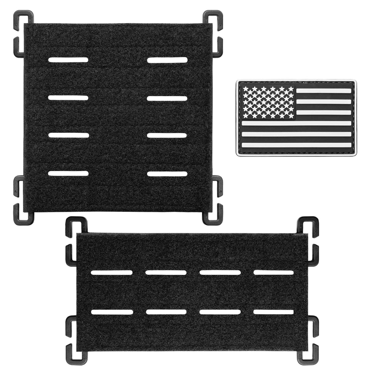 Molle Hook & Loop Tactical Pad Panel Attachment,2 Pack Laser Cutting Molle Patch Display Holder Adapter for Backpack