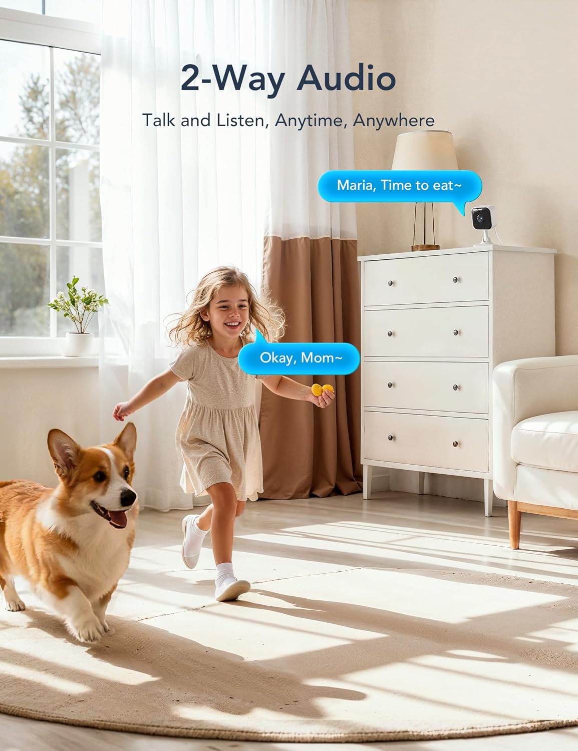 GNCC 2K GC4 Indoor Security Camera for Home, Pet Camera with Dual-Band WiFi, Mini Dog Cam with Phone App, Motion