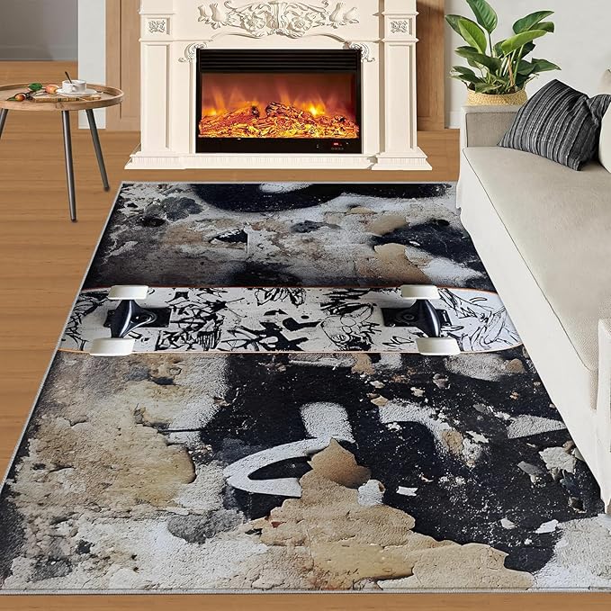 Dragons Rug for Living Room, Fantasy Animals 2x3 Area Rug Magical Creatures Rug for Bedroom Non-Slip Indoor Floor Carpet, Low Pile Resistant Carpet for Dining Room, Office, Home Decor