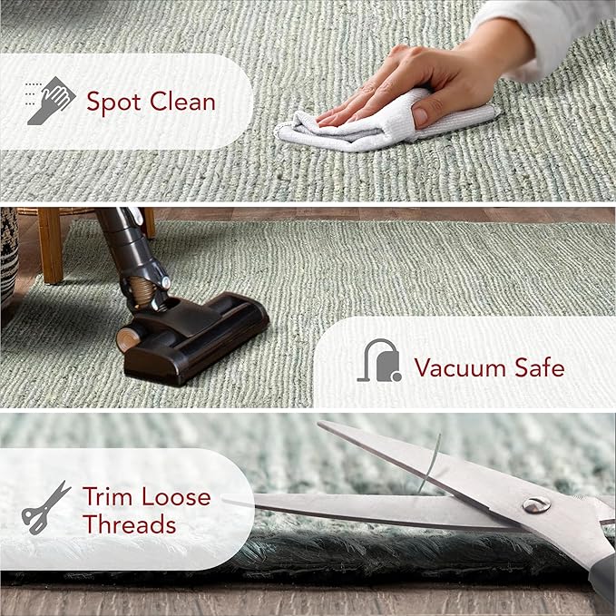 Nuloom Rigo Green, 2'6" x 6', Handmade, Jute, Soft and Textured, High Traffic, Stain Resistant, Easy Clean, Durable Runner for Bedroom, Living Room, Dining Space, Den, Foyer, Entryway