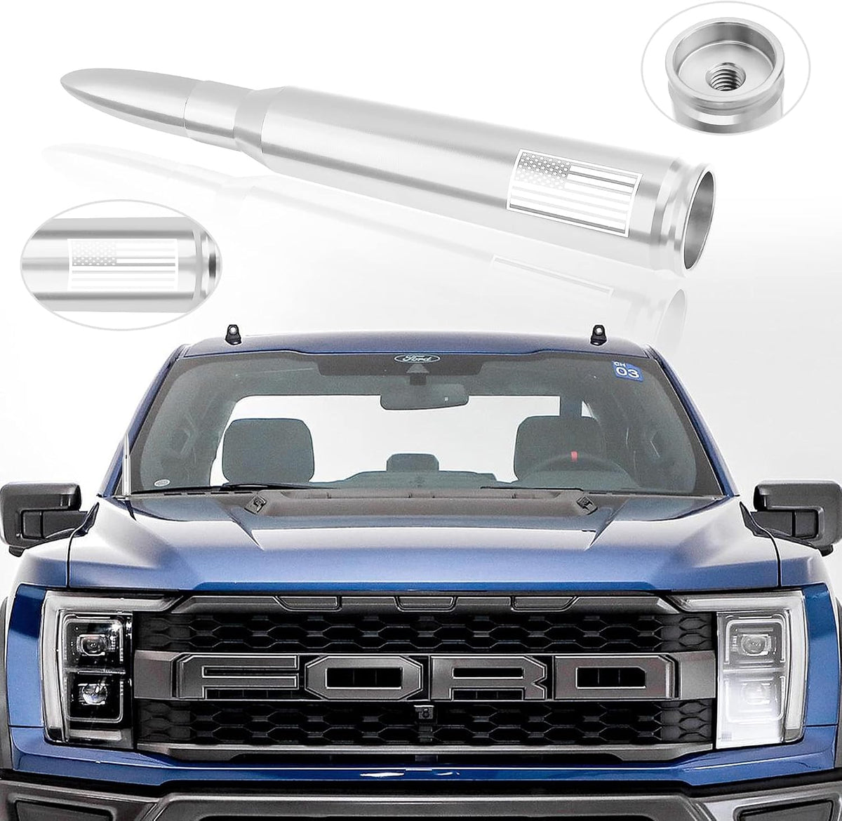 Turcee F150 1500 Car Bullet Antenna,Truck Exterior Decoration Accessories Car Vehicle Replacement Antenna Conpatible