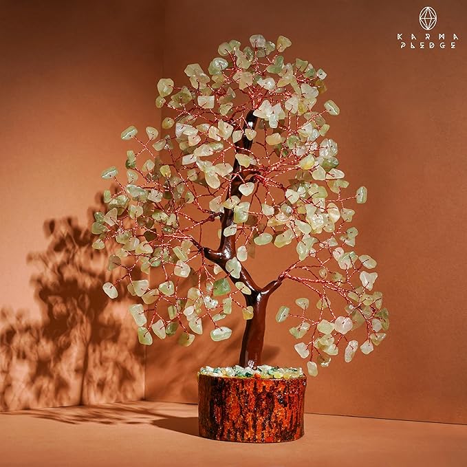 Crystal Tree of Life Green Aventurine Healing Crystal Trees for Home & Office Decoration, Handmade Bonsai Trees for Positive Energy, Money, Good Luck, Christmas Decor, Birthday Gifts for Women, Mom