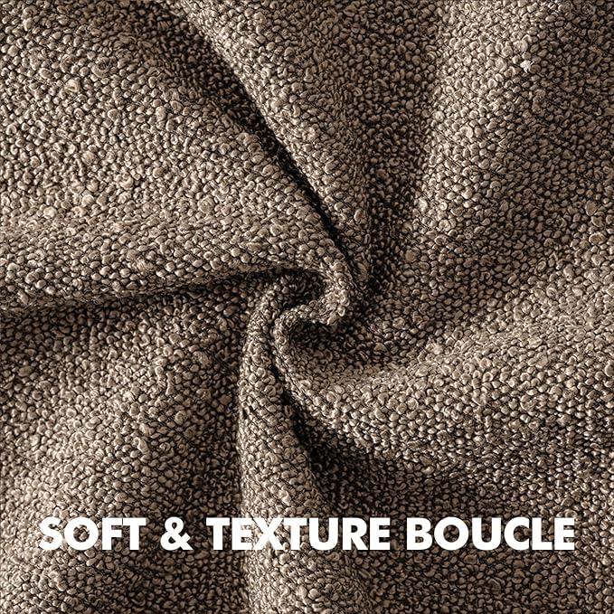 MIULEE 20x20 Inch Decorative Pillow Covers for Couch Bed Set of 2 Textured Boucle Neutral Winter Throw Pillows Dark Brown Accent Solid Vintage Pillowcases Couch Sofa Livingroom Home Decor