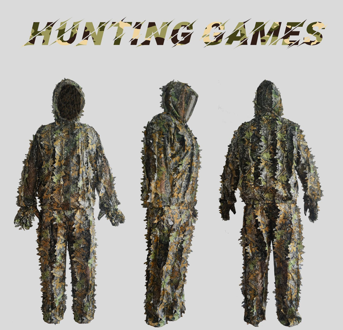 Ghillie Suit for Men - Complete Set with Full Face Mask & Gloves | Perfect for Outdoor Camouflage, Turkey Hunting, Jungle Games & Halloween!