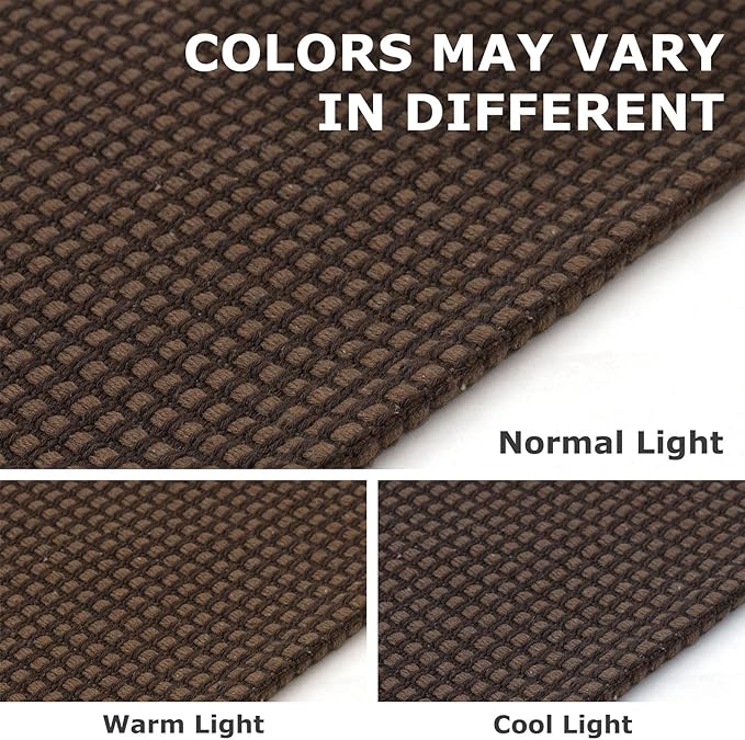 IOHOUZE Washable Runner Rug 2x5 Non Slip Runners for Hallways Entryway Runner Indoor, Kitchen Throw Rug Woven Cotton Floor Carpet for Hall Entrance Bedroom, Brown